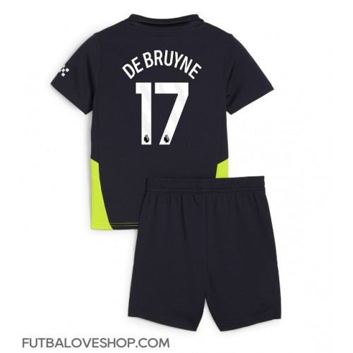 Dres Manchester City Kevin De Bruyne #17 Preč pre deti 2024-25 Krátky Rukáv (+ trenírky)